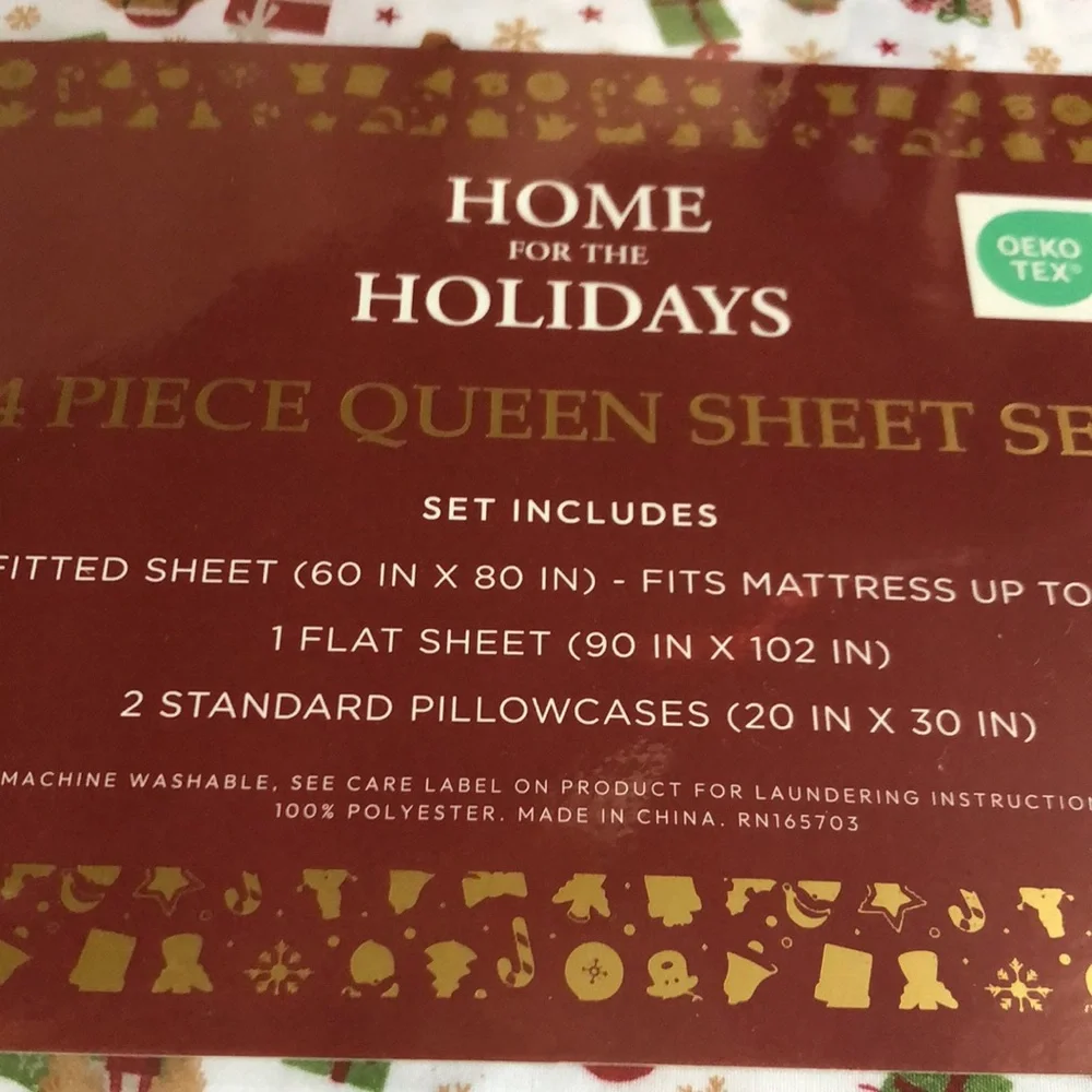 Home for the Holidays Queen Bedding Set - Festive Dog Print